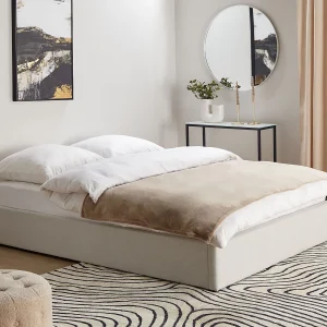 Bed met opbergruimte Stof DINAN 160 x 200 cm Lichtbeige Bed met opbergruimte Stof DINAN 160 x 200 cm Lichtbeige
