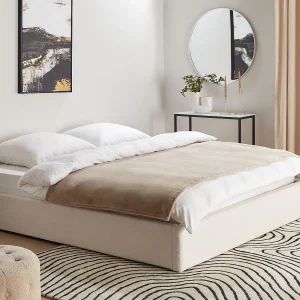 Bed met opbergruimte Bouclé DINAN 180 x 200 cm Gebroken wit