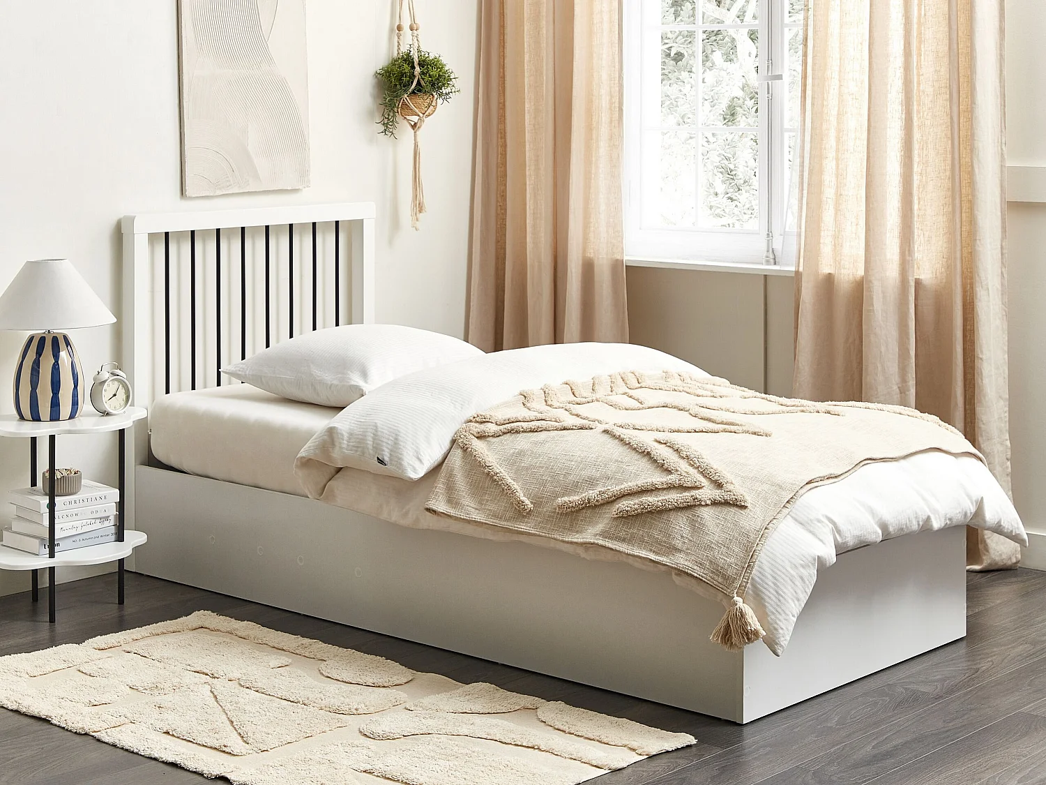 Bed met opbergruimte ROUVILLERS 90 x 200 cm Wit