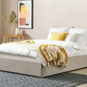 Bed met opbergruimte Stof DINAN 160 x 200 cm Beige Bed met opbergruimte Stof DINAN 160 x 200 cm Beige