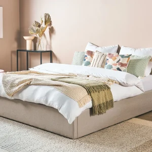 Bed met opbergruimte Stof DINAN 180 x 200 cm Beige Bed met opbergruimte Stof DINAN 180 x 200 cm Beige