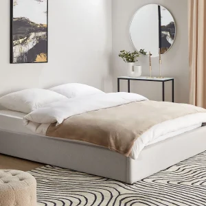 Bed met opbergruimte Stof DINAN 160 x 200 cm Lichtgrijs Bed met opbergruimte Stof DINAN 160 x 200 cm Lichtgrijs