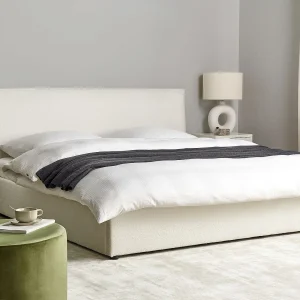 Bed met opbergruimte Bouclé LAVAUR 180 x 200 cm Gebroken wit Bed met opbergruimte Bouclé LAVAUR 180 x 200 cm Gebroken wit
