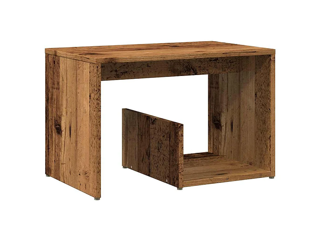Bijzettafel 59x36x38 cm bewerkt hout oud houtkleurig