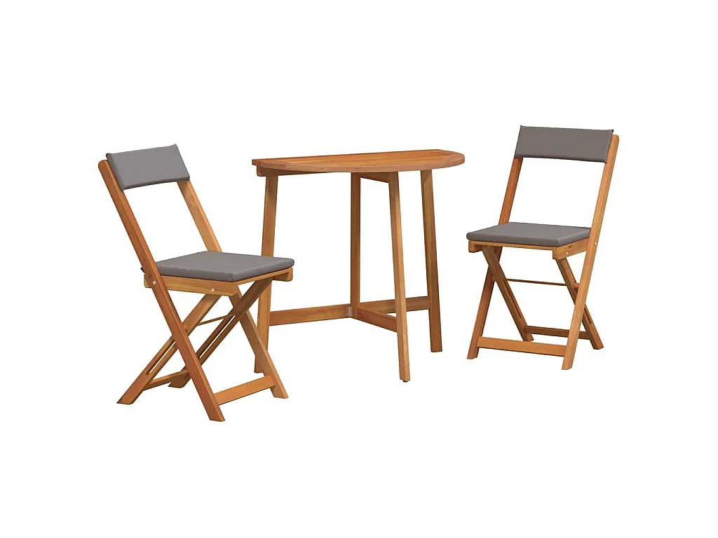 Bistroset met kussen 3 pcs Olie naturel Massief Acaciahout