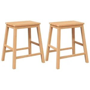 Barstoelen 2 st massief hout rubber Barstoelen 2 st massief hout rubber