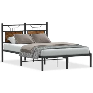 Bedframe zonder matras hout gerookt eikenkleurig 120×200 cm