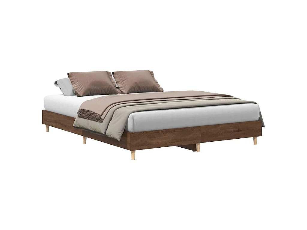Bedframe zonder matras 140x200 cm spaanplaat bruin eikenkleurig
