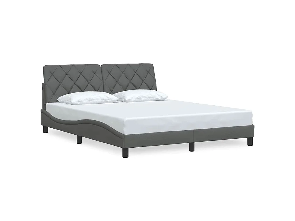 Bedframe zonder matras stof donkergrijs 160x200 cm