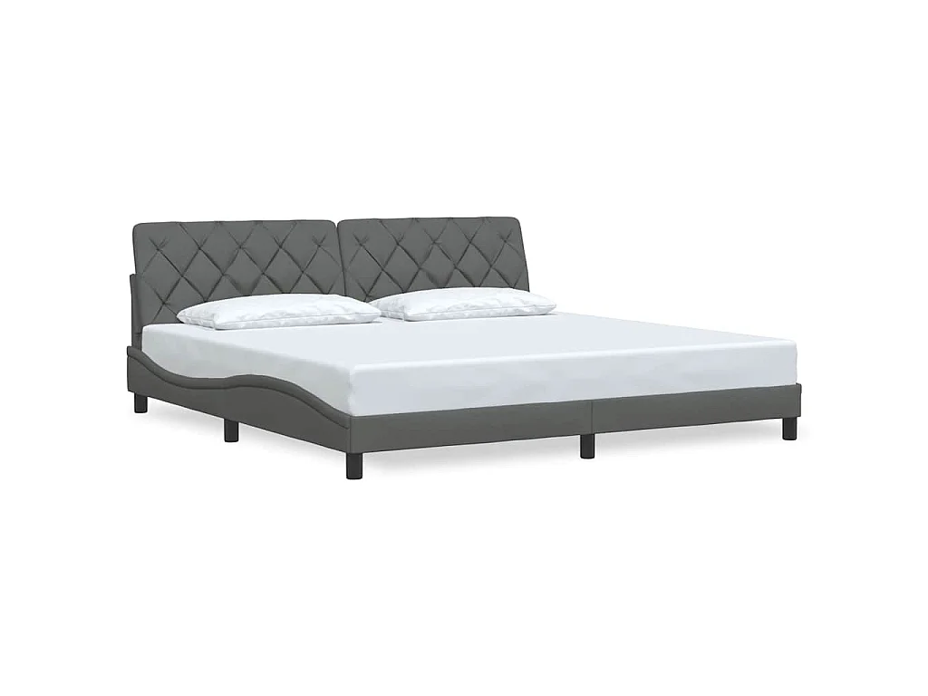 Bedframe zonder matras stof donkergrijs 200x200 cm
