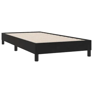 Bedframe zonder matras 90×220 cm fluweel zwart Bedframe zonder matras 90×220 cm fluweel zwart