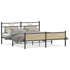 Bedframe zonder matras metaal sonoma eikenkleurig 160×200 cm Bedframe zonder matras metaal sonoma eikenkleurig 160×200 cm