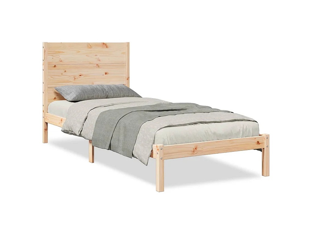 Bedframe extra lang zonder matras massief hout 90x220 cm