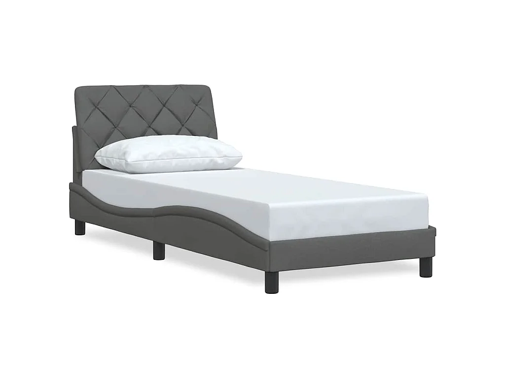 Bedframe zonder matras 90x190 cm stof donkergrijs