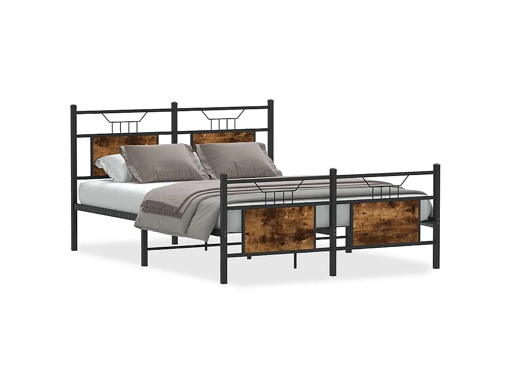 Bedframe zonder matras hout gerookt eikenkleurig 140x200 cm