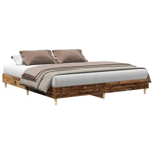 Bedframe zonder matras 180×200 cm bewerkt hout oud hout