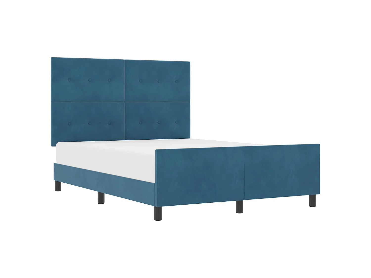 Boxspringbed met hoofdeinde Donkerblauw 140 x 190 cm Fluweel