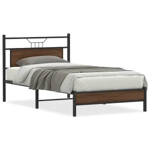 Bedframe zonder matras 107×203 cm spaanplaat bruin eikenkleurig Bedframe zonder matras 107×203 cm spaanplaat bruin eikenkleurig