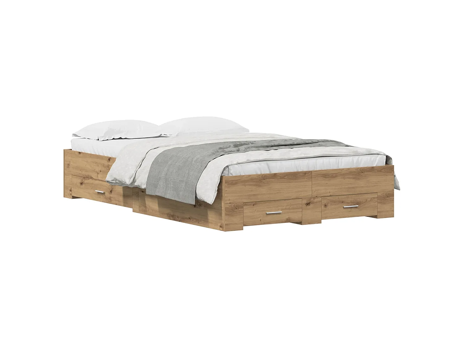 Bedframe met lade Artisan Eiken 120 x 200 cm Bewerkt hout