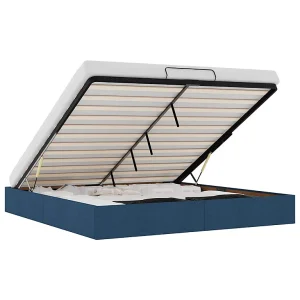 Bedframe zonder matras 160×200 cm stof blauw Bedframe zonder matras 160×200 cm stof blauw
