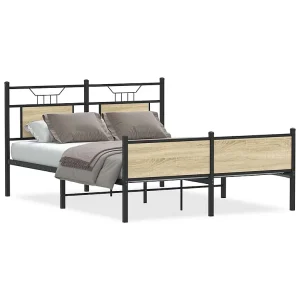 Bedframe zonder matras hout sonoma eikenkleurig 140×190 cm Bedframe zonder matras hout sonoma eikenkleurig 140×190 cm