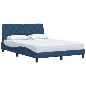 Bedframe zonder matras stof blauw 140×190 cm Bedframe zonder matras stof blauw 140×190 cm