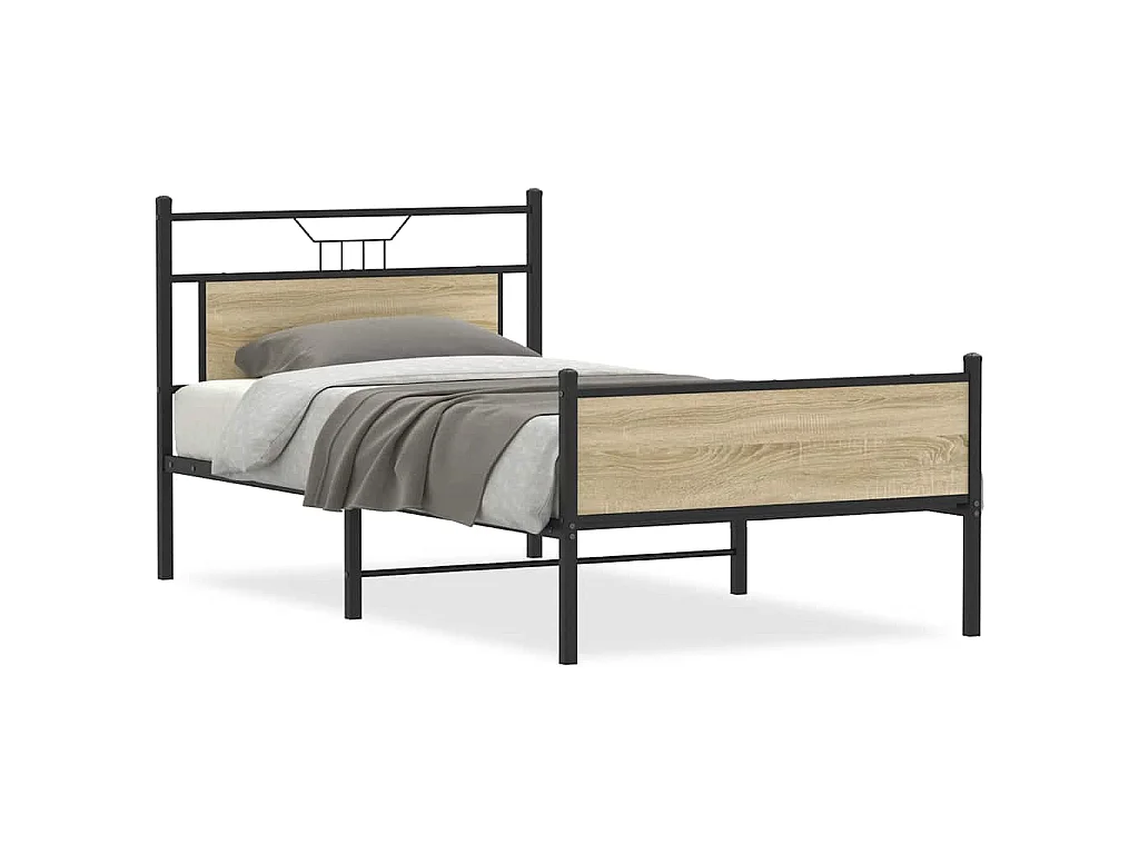 Bedframe zonder matras hout sonoma eikenkleurig 100x200 cm