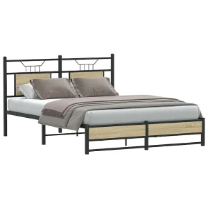 Bedframe zonder matras hout sonoma eikenkleurig 140×200 cm Bedframe zonder matras hout sonoma eikenkleurig 140×200 cm