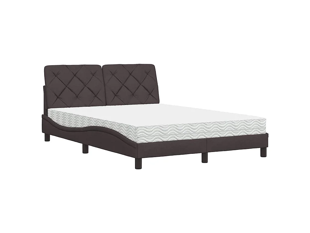 Bed met matras stof donkerbruin 120x200 cm