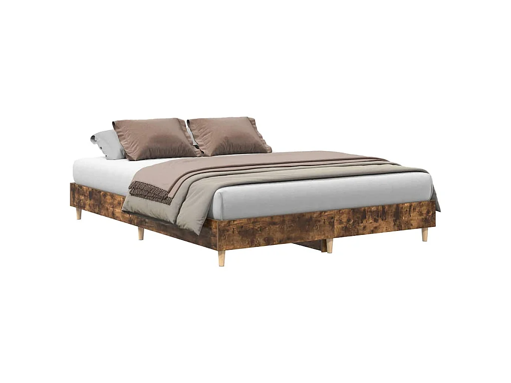 Bedframe zonder matras 140x200 cm spaanplaat gerookt eiken