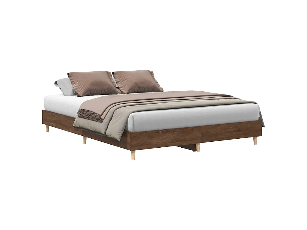 Bedframe zonder matras 150x200 cm spaanplaat bruin eiken
