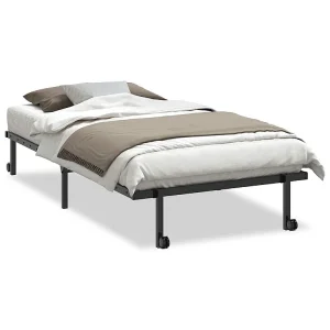Bedframe zonder matras opvouwbaar 100×200 cm staal zwart Bedframe zonder matras opvouwbaar 100×200 cm staal zwart