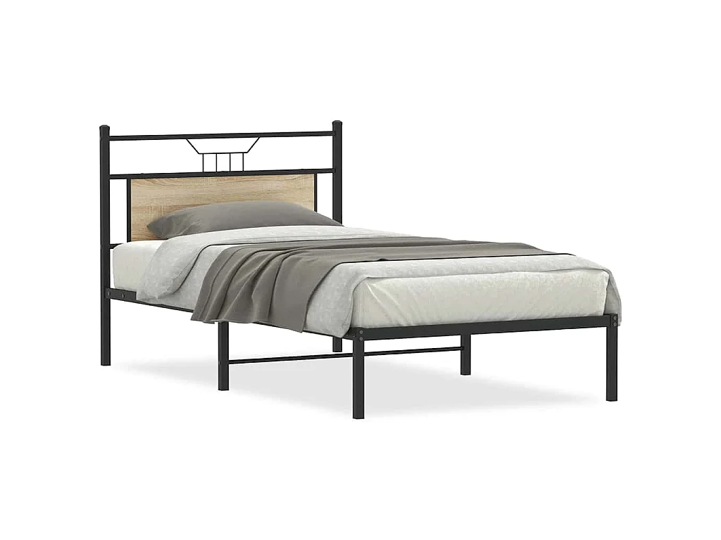 Bedframe zonder matras 107x203cm spaanplaat sonoma eikenkleurig