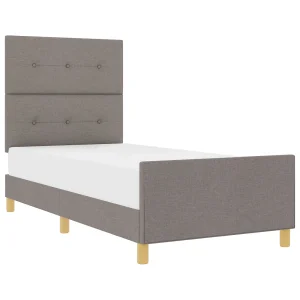 Bedframe met hoofdeinde Taupe 80 x 200 cm Stof Bedframe met hoofdeinde Taupe 80 x 200 cm Stof
