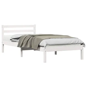 Bedframe Wit 225,5 x 85,5 x 69,5 cm Massief Vurenhout