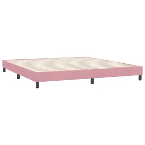 Bedframe zonder matras 180×220 cm fluweel roze Bedframe zonder matras 180×220 cm fluweel roze
