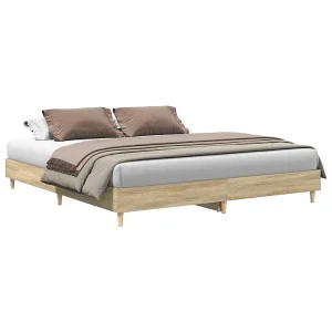 Bedframe zonder matras hout sonoma eikenkleurig 180×200 cm Bedframe zonder matras hout sonoma eikenkleurig 180×200 cm
