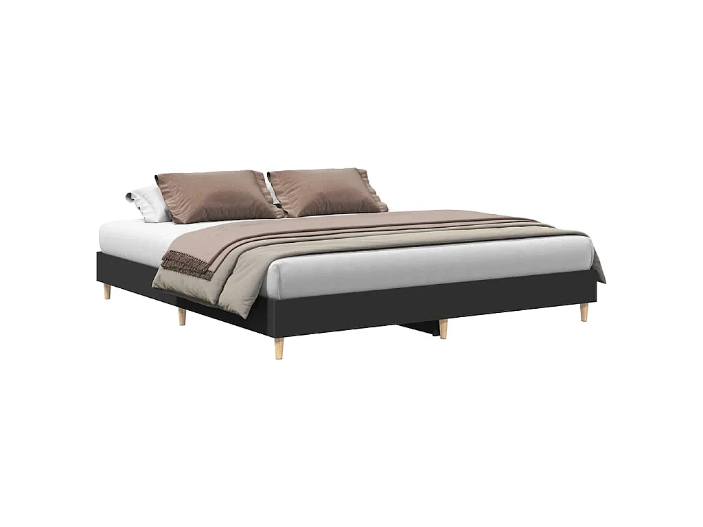 Bedframe matras zonder matras 200x200 cm spaanplaat zwart