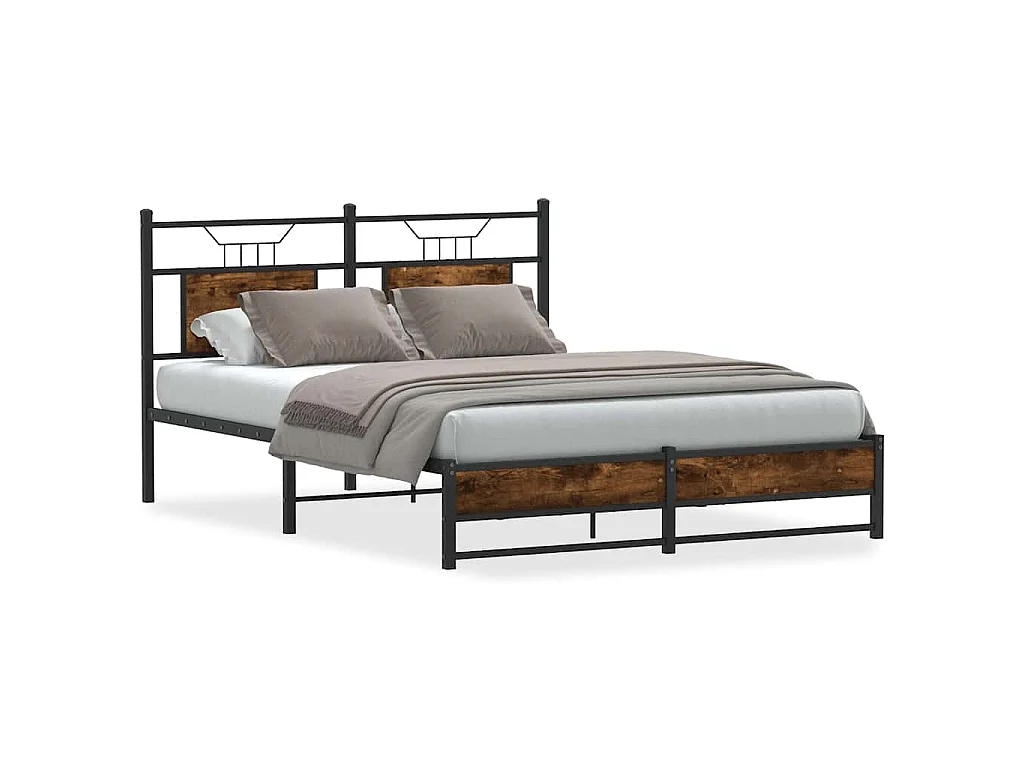 Bedframe zonder matras hout gerookt eikenkleurig 140x200 cm
