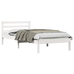 Bedframe Wit 215,5 x 85,5 x 69,5 cm Massief Vurenhout