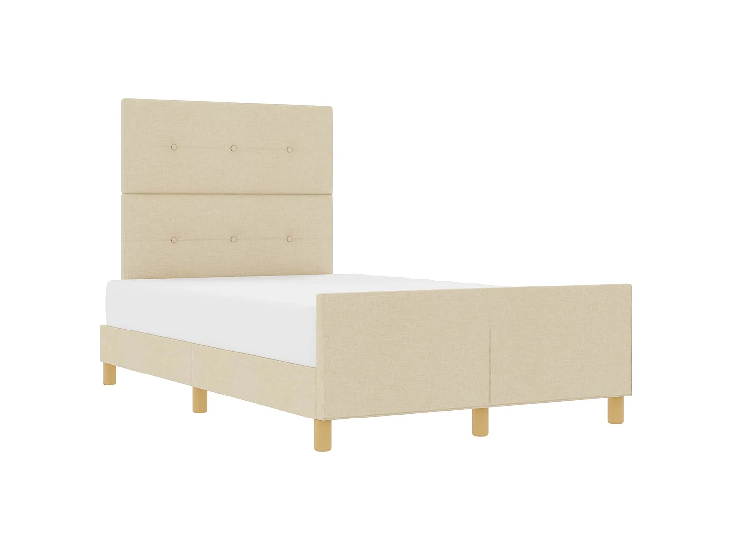 Bedframe met hoofdeinde Crème 120 x 190 cm Stof