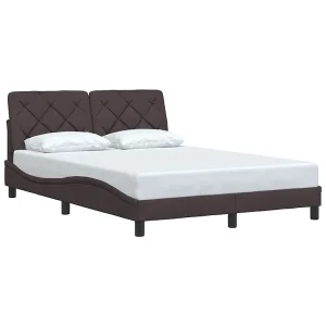 Bedframe zonder matras 120×200 cm stof donkerbruin Bedframe zonder matras 120×200 cm stof donkerbruin