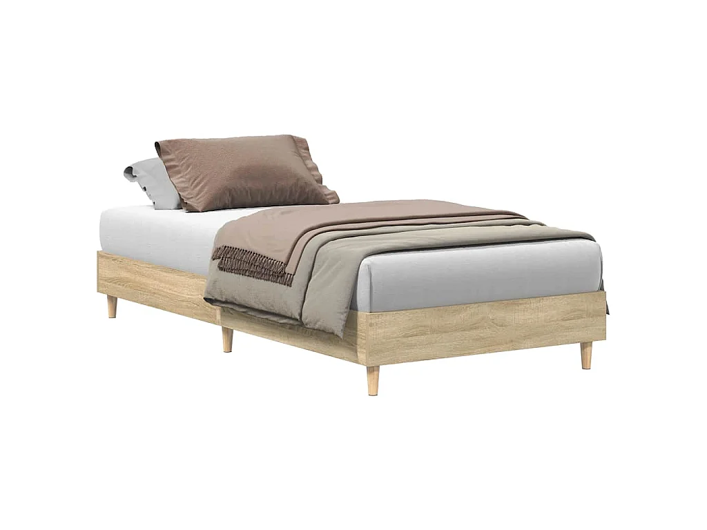 Bedframe zonder matras 75x190 cm spaanplaat sonoma eikenkleurig