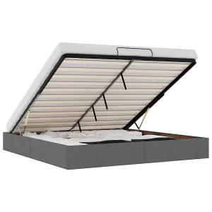 Bedframe zonder matras 180×200 cm stof donkergrijs Bedframe zonder matras 180×200 cm stof donkergrijs
