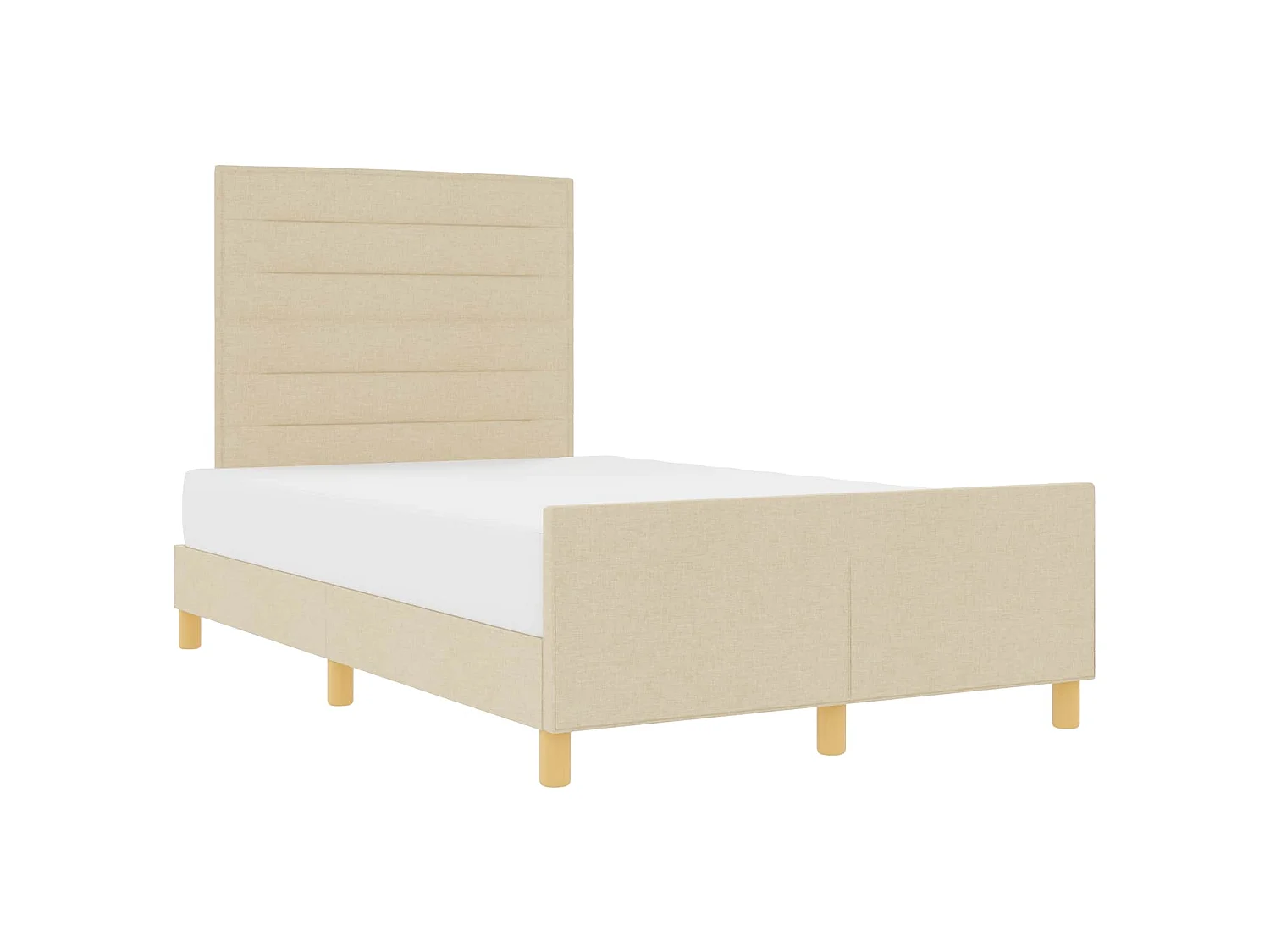 Bedframe met hoofdeinde Crème 120 x 190 cm Stof