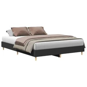 Bedframe zonder matras 150×200 cm spaanplaat zwart Bedframe zonder matras 150×200 cm spaanplaat zwart