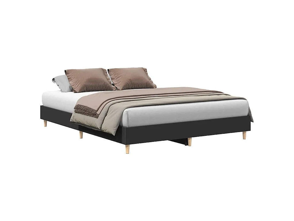 Bedframe zonder matras 150x200 cm spaanplaat zwart