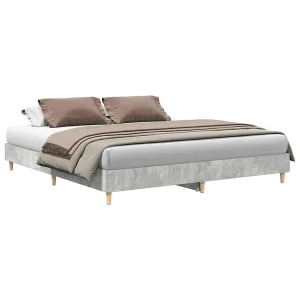 Bedframe zonder matras 200×200 cm spaanplaat betongrijs Bedframe zonder matras 200×200 cm spaanplaat betongrijs