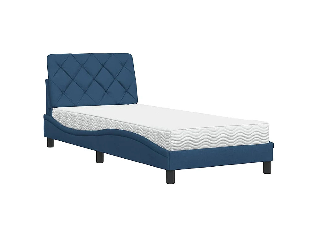 Bed met matras stof blauw 80x200 cm