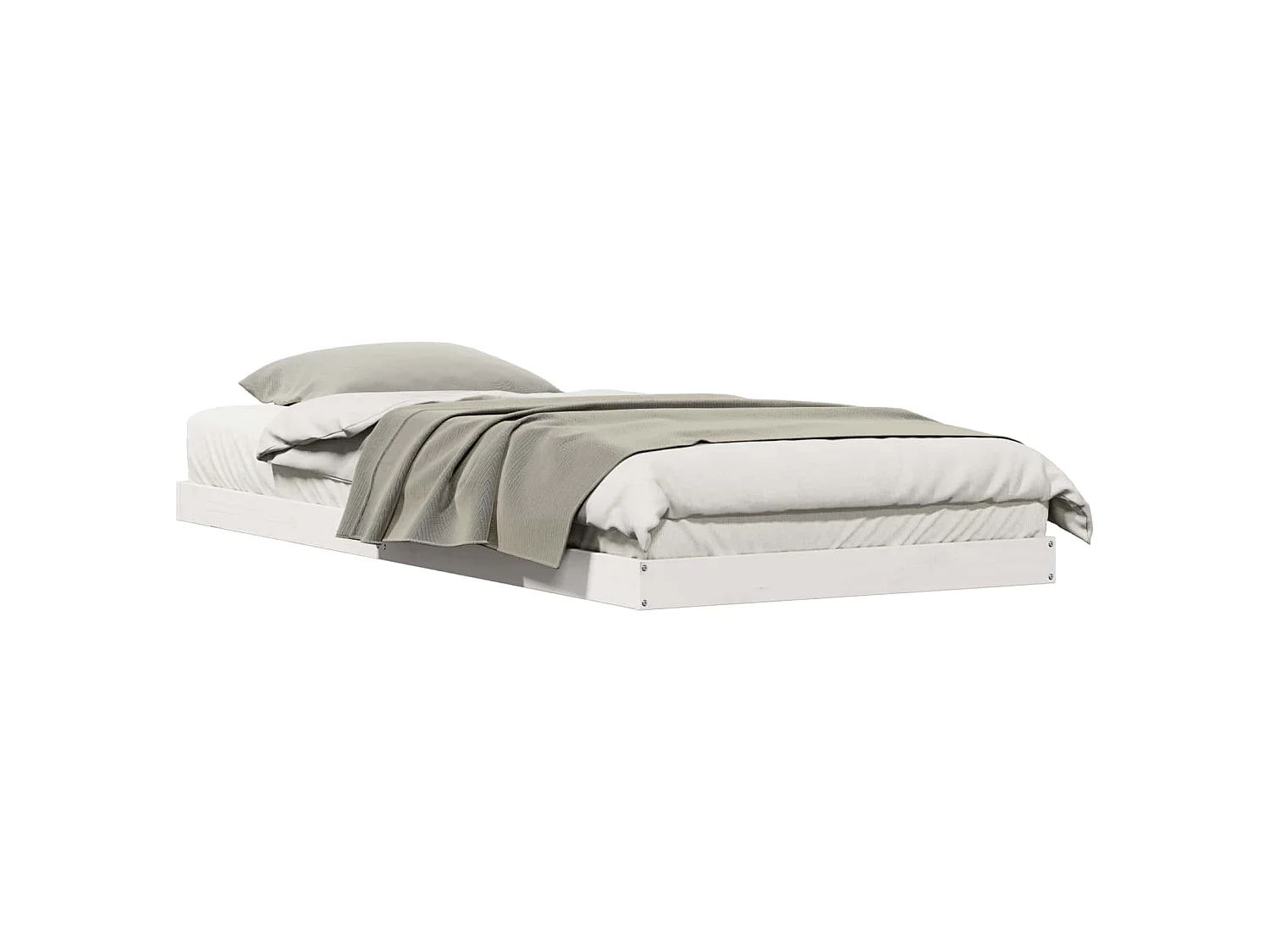 Bedframe Wit 90 x 220 cm Massief grenenhout